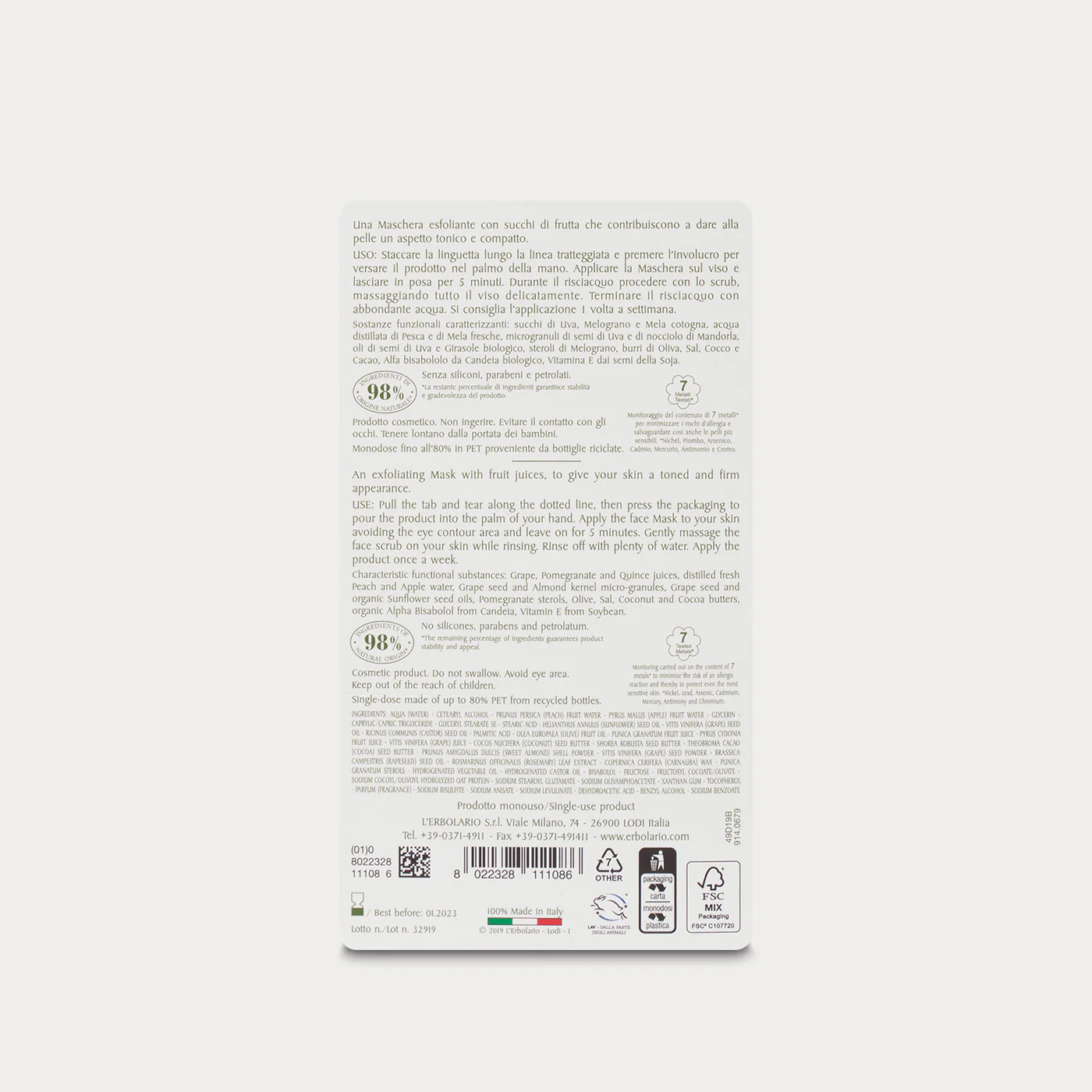 Maschera Scrub Viso Ristrutturante I Colori dell'Orto - Image 2